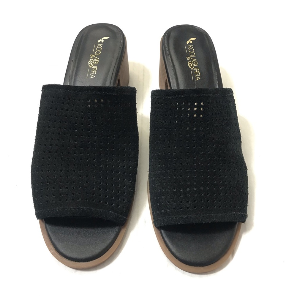 Koolaburra By UGG Raychel Open Toe Suede Mule Black Size 9.5 - Picture 2 of 8